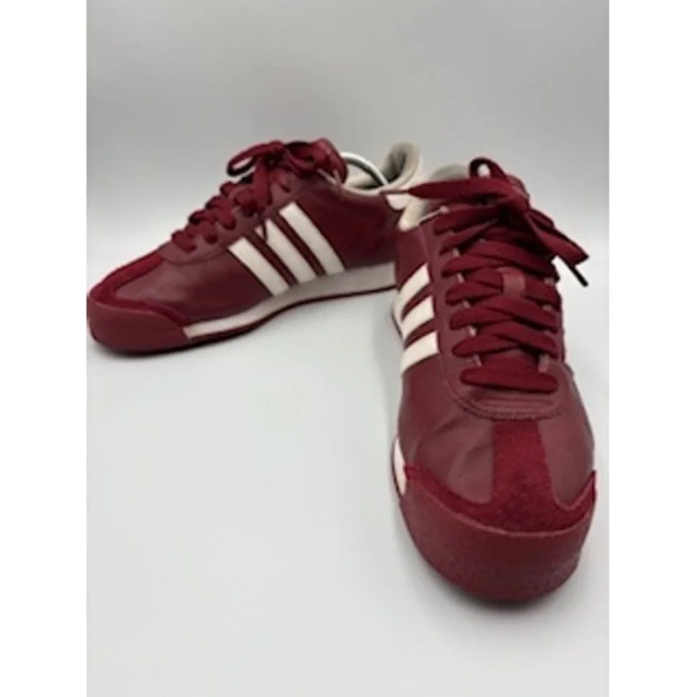 ADIDAS Samoa Size 9.5 Burgundy Maroon White Leather Low Top Sneakers Retro